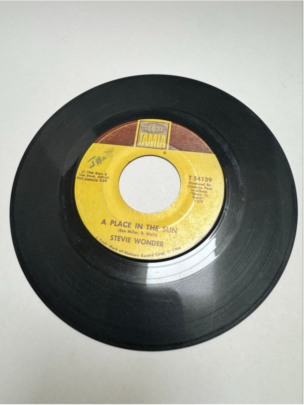 1966 Stevie Wonder Tamla Vinyl Record A Place In The Sun / Sylvia 45 RPM